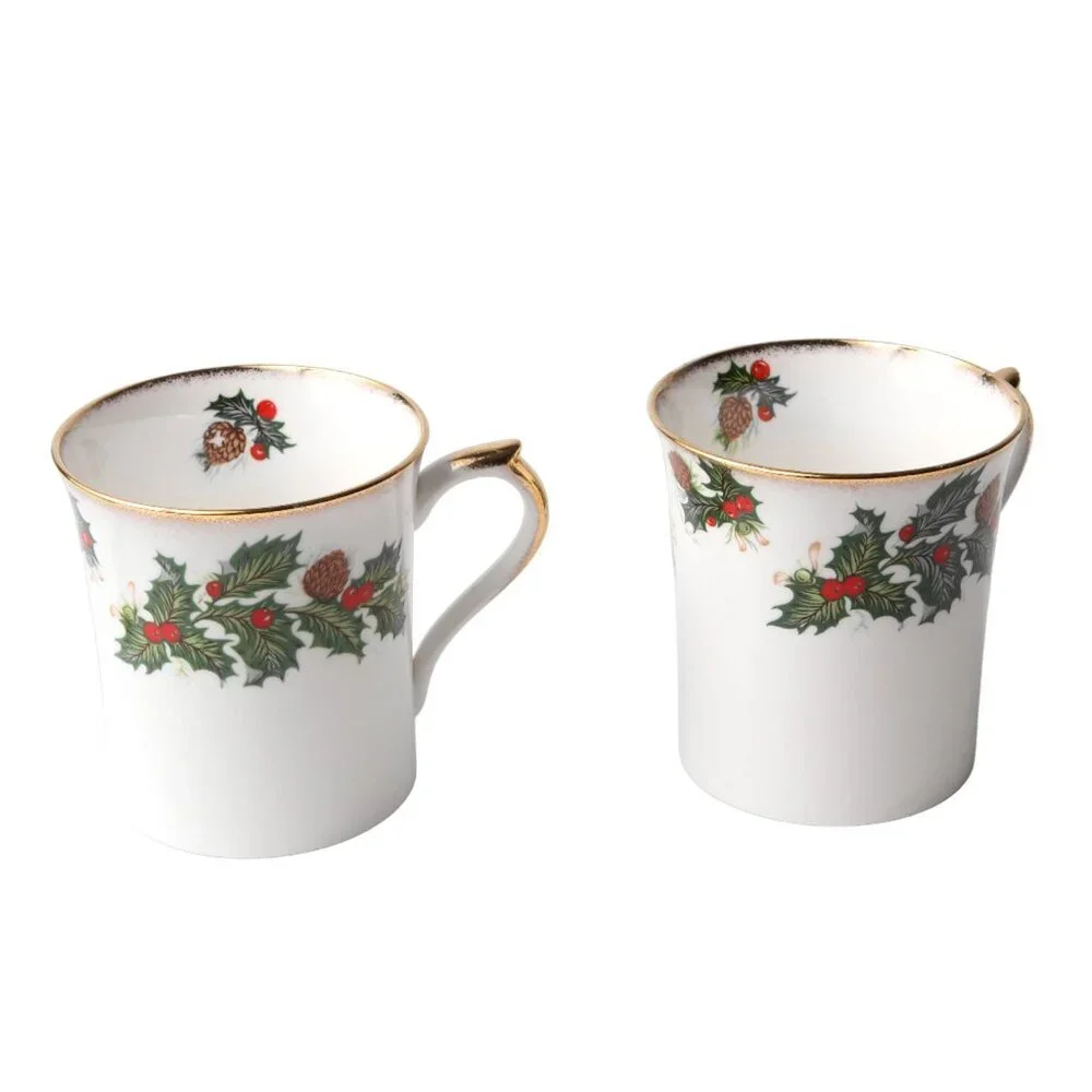 Vintage Queens Rosina Yuletide Christmas Tea Coffee Mug Creamer Sugar Bowl China - Picture 7 of 10